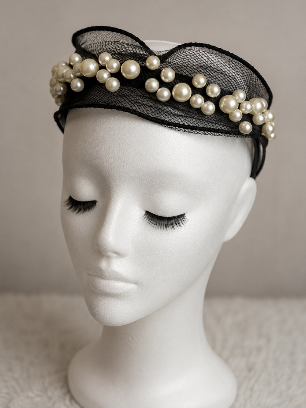 Black And Pearl Headband